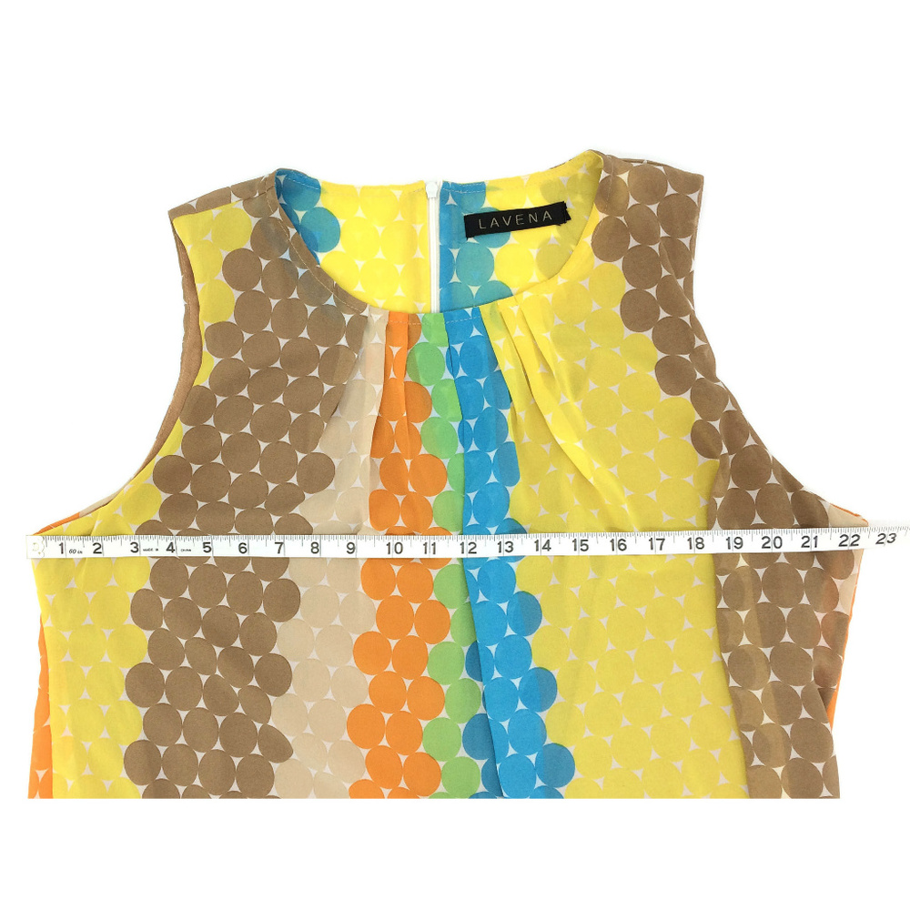 Lavena Sleeveless Retro Polka Dot Long Blouse XL - Picture 5 of 5